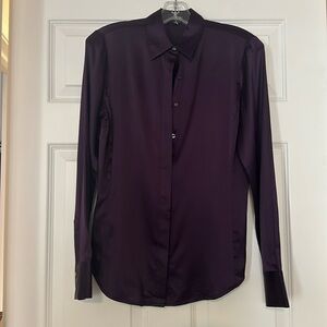 Ann Taylor, Dark Purple Silk Blouse, Size 4